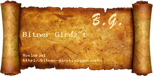 Bitner Girót névjegykártya
